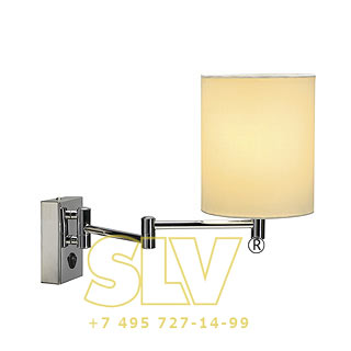 155621 SOPRANA WL-1 светильник настенный для лампы E27 40Вт макс., хром/ белый SLV 155621 SOPRANA WL-1 светильник настенный для лампы E27 40Вт макс., хром/ белый SLV